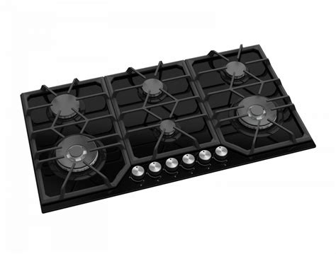 900 gas hob black
